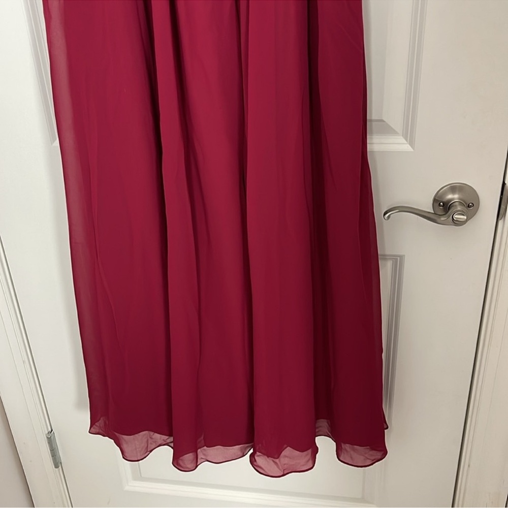 Azazie audrianna burgundy Maxi dress Formal Evening Bridesmaid - Picture 13 of 13
